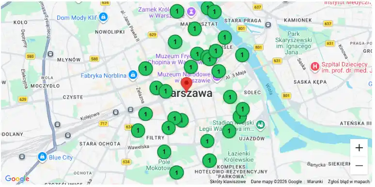 Pozycja firmy w wynikach Google Maps